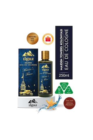 Maiden's Tower Kolonyası Eau De Cologne Cam Şişe 250 Ml Türkiye Serisi Okyanus Ferahlığı Kokusu