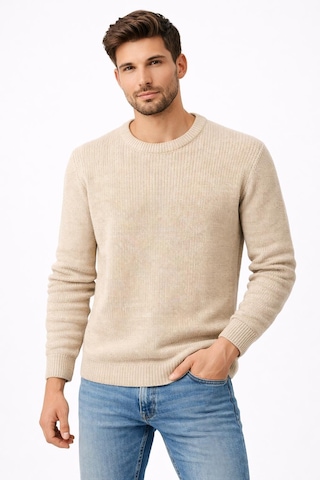 Classics Men Turbulance Slim Fit Bisiklet Yaka Uzun Kol Erkek Triko - 7529 Krem