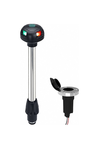 Labarka LED Krom Bayrak Direği İskele Sancak 28 cm 12V