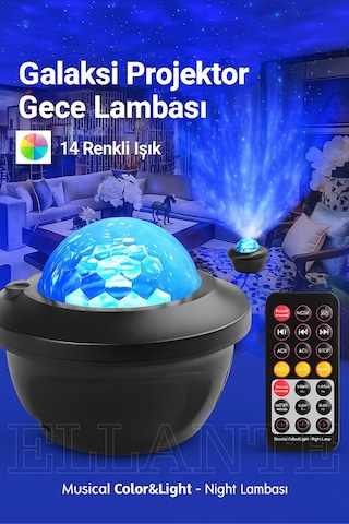 Yıldızlı Gökyüzü Gece Lambası Aurora Starlight Samsung Galaxy Uyumlu  Uyumlu Led Projektör Disko Işığı - Hoparlör