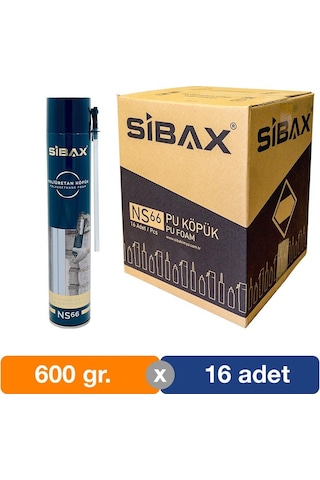 Sibax Ns66 Poliüretan Dolgu Köpüğü Montaj Köpük 600 Gr 16'lı Paket