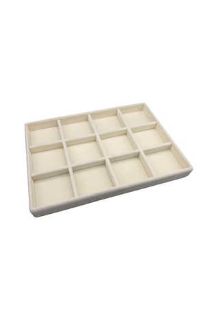 Yerli Üretim Süet Kumaş Krem Renk 34cm/24cm Bölmeli Çekmece İci Krem