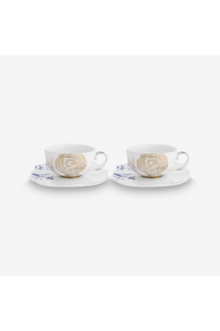 Beyaz Porselen Çay Fincan Seti 225 Ml