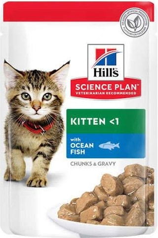 Hill's Chunks in Gravy Okyanus Balıklı Pouch Yavru Kedi Maması 85 G