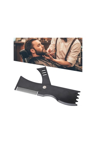 Maiyame Siyah Plastik 360 Derece Döner Sakal Şekillendirme Kalıbı - Ergonomik Tutuş, Simetrik Ve Hassas Kesim İçin Sakal Tasarım Aracı