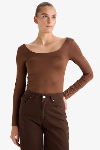 Defacto Kare Yaka Uzun Kollu Çıtçıtlı Body G1403ax25aubn321 Kahve