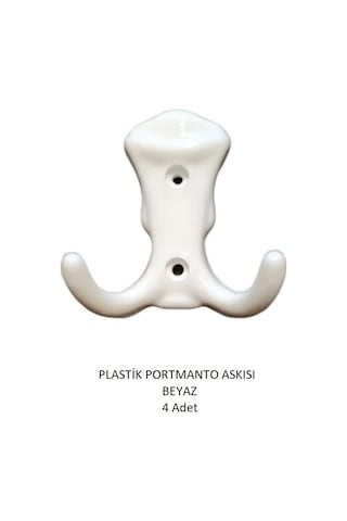 Adilon.Ist Askı, Plastik 4 Adet Beyaz Askı, Mobilya Dolap, Portmanto Askısı