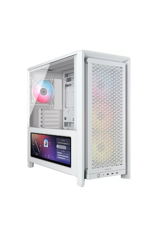 Frame 4000d Lcd Rs Beyaz 4x120mm Argb Fan Mesh Temperli Cam Mid Tower E-atx Dokunmatik Ekranlı Kasa