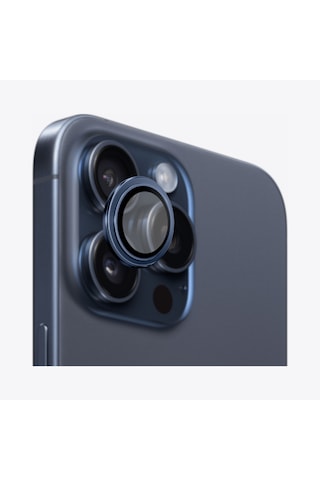 Safeus Safir Temperli Kamera Lens Koruyucu Apple Uyumlu iPhone 15 Pro Max Ve İle Mavi Titanyum