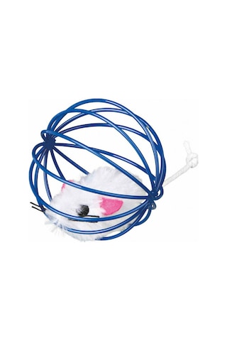 Trixie 4115 6 CM Telli Top İçinde Peluş Fare Kedi Oyuncak Çok Renkli