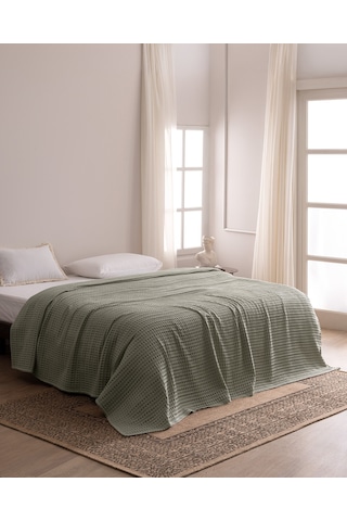 Madame Coco Lavrice Tek Kişilik Pamuklu Bambu Pike - Mint Yeşili 8684427333631 Çok Renkli