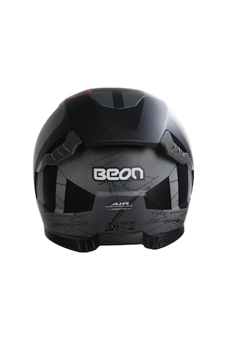 Beon B-507 FF03 Full Face Motosiklet Kaskı Gri Kırmızı Siyah