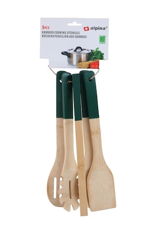 Alpina Alp108y Bambu Mutfak Gereçleri Seti 5 Parça 30 Cm Yeşil