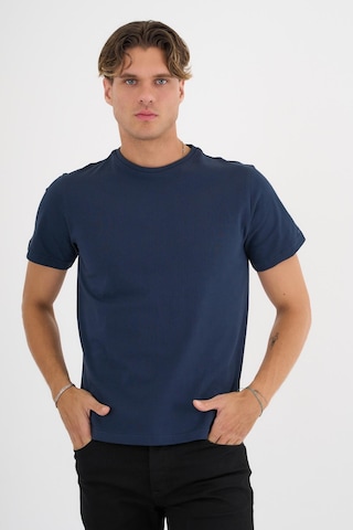 Erkek Lacivert %100 Pamuklu Standart Kalıp T-shirt Siyah