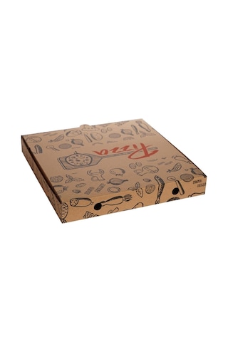 Mi x Baskılı Pizza Kutusu 24 CM 24 x 24 x 4 CM  300 Adet
