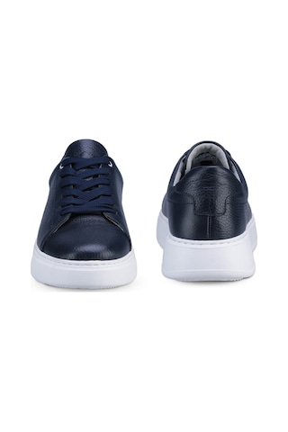Hatemoğlu Erkek Lacivert Deri Esnek Taban Bağcıklı Casual Ayakkabı Sneaker Lacivert