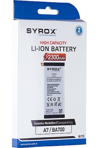 Syrox Samsung Uyumlu Galaxy A7 Ba700 Batarya 2300 Mah B175