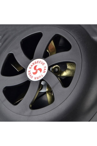 Yaleker El Tipi Kamp Ocağı Üfleyici - Manuel Kollu Metal Barbekü Fanı Siyah