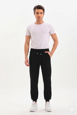 Vogsign 383 Unisex Modal Kumaş Lastikli Paça Cepli Eşofman Altı Siyah