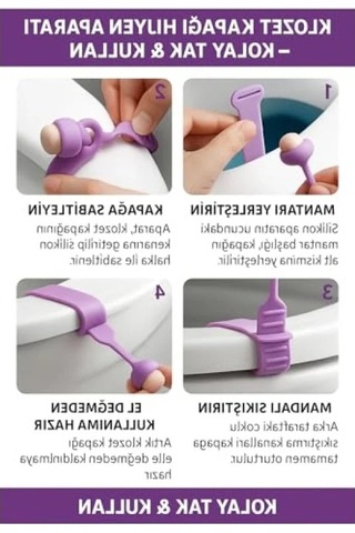 Hijyenik Klozet Kapağı Kaldırma Aparatı - 2 Adet Açık Ahşap