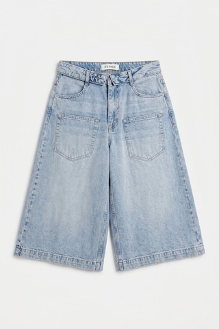 Itsbasic Kadın Mavi 4s6-3 Süper Baggy Fit Kemer Detaylı Maxi Boy Denim Jort