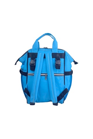 Lugami 05 Anne Bebek Bakım Sırt Çantası Biberon Termoslu Sıvı Geçirmez Mavi