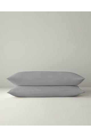 English Home Micell Pamuk Saten 2'li Yastık Kılıfı 50x70 Cm Gümüş Gümüş