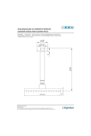 Eca Tiera Tavandan Duş Başlığı Tepe Duşu Mat Siyah 102145032C1 Siyah