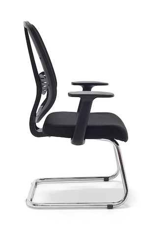 Zeon Büro Ofis Sistemleri // Comfort Visitor Black Misafir Bekleme Koltuğu Sabit Krom Ayak Siyah