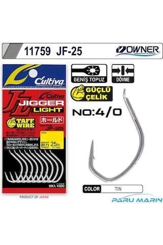 Owner 11759 Jf-25 Jigger Light Jig Iğnesi No:4/0