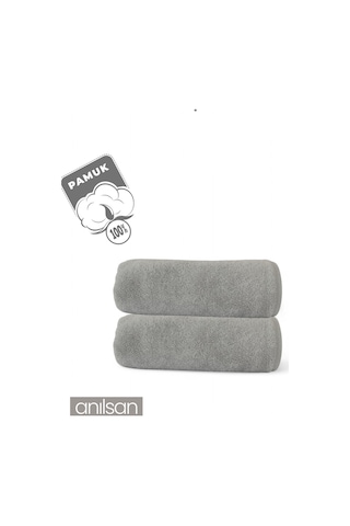 2'li Gri Banyo Havlusu - 70x140 Cm, 490 Gr, %100pamuk, Spa Ve Otel Havlusu Gri