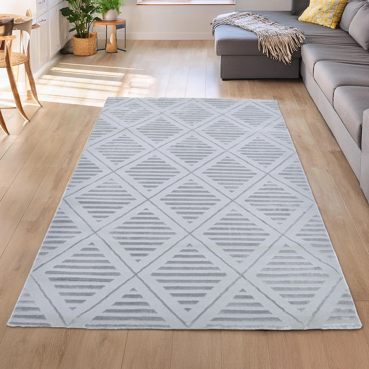 Elements Yumuşak Dokulu İskandinav Dokuma Gri Salon Halısı Mutfak Halısı Koridor Halısı Yolluk 06a Pa48 Gri