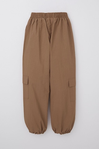 Breeze Kız Çocuk Paraşüt Jogger Paça Pantolon Kargo Cep 7-12 Yaş, Kahverengi Kahverengi