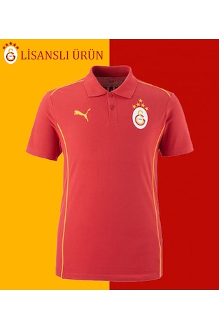 Galatasaray Lisanslı Puma Kırmızı 5 Yıldız Polo T-shirt Kırmızı