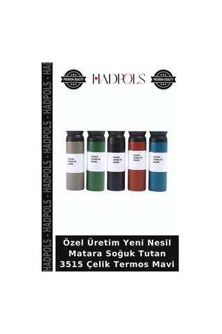 Özel Üretim Yeni Nesil Matara Soğuk Tutan 3515 Çelik Termos Mavi