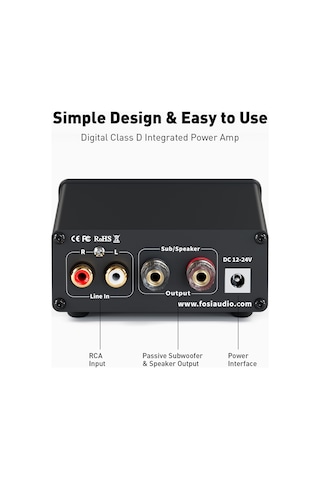 Fosi Audio M04 Subwoofer Dijital Sınıf D Entegre Güç Amplifikatörü
