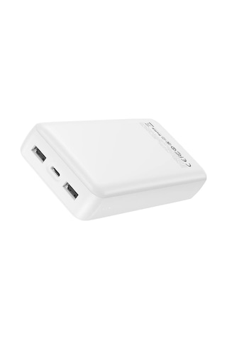 Pb313 20000 Mah Harici Batarya Usb-c Girişli 2 Usb-a Çıkışlı Powerbank Beyaz