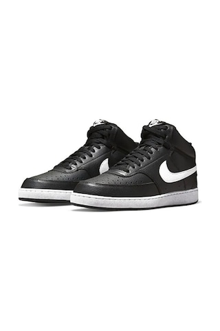 Nike Ayakkabı Günlük Court Vision Mid Erkek Spor Ayakkabı Siyah Siyah