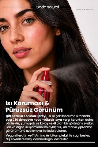 Bade Natural Çift Fazlı Isı Koruma Spreyi 200 Ml