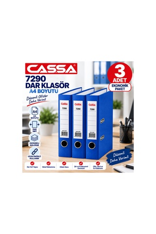 7290 Mavi Dar Klasör A4 3 Lü Set