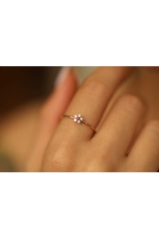 Reis Cemre Yakut Yüzük Pembe Altın - Rose Gold