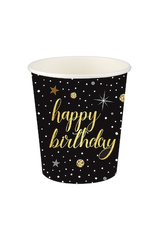 Roll-up Karton Bardak Işıltılı Doğum Günü 8 Li