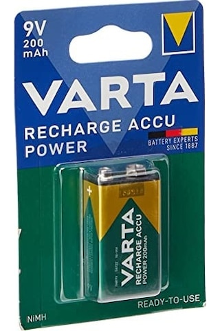 Varta 56722 9V 200 mAh Şarjlı Pil 2'li + Power-Xtra PX200 A-AAA ve 9V USB Pil Şarj Cihazı