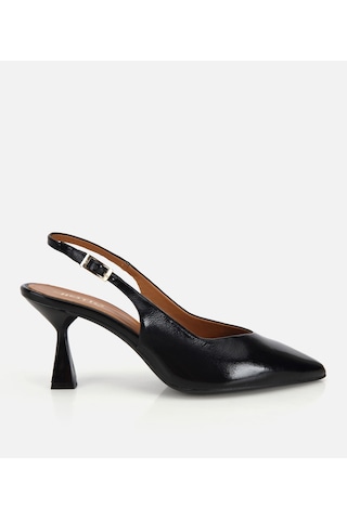Hotiç Kadın Rugan Deri Siyah Sivri Burunlu Arkası Açık Kısa Topuklu Stiletto 01ayh322090a100 01ayh322090a100 Siyah