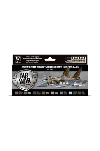 Vallejo 71609 8x18 Ml. Soviet/russian Colors Tactical Schemes 1960-2000 Part I , Model Air Serisi Model Boyası Seti Renkli