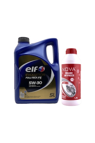 Elf Evolution Full-Tech Fe 5W-30 DPF Partiküllü Motor Yağı 5 L + Organik Antifriz 1.5 L + Cam Suyu