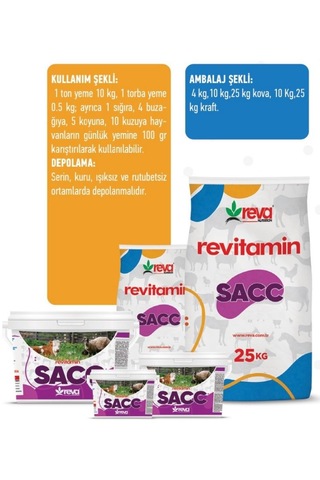 Revitamin Sacc-iştah Açıcı,geçiş Dönemleri Hayvan Yem Katkı 10kg