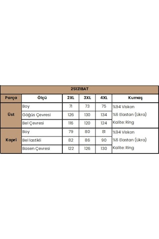 Monamise Kadın Yaprak Desenli Kısa Kollu V Yaka Büyük Beden Kapri Takımı 25121bat. Gül Kurusu