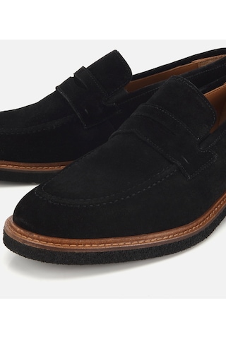 Hotiç Erkek Süet Deri Siyah Klasik Loafer