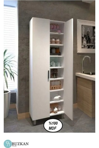 Buzkan Mobilya % 100 Mdf Çok Amaçlı Beyaz Dolap 60 cm 172*60.